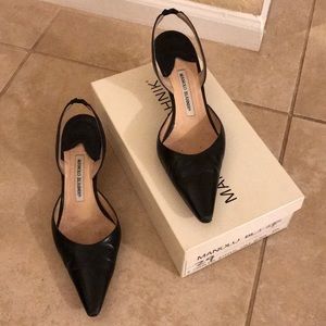 Manolo Blahnik Carolyne Slingback Black Size 39.5